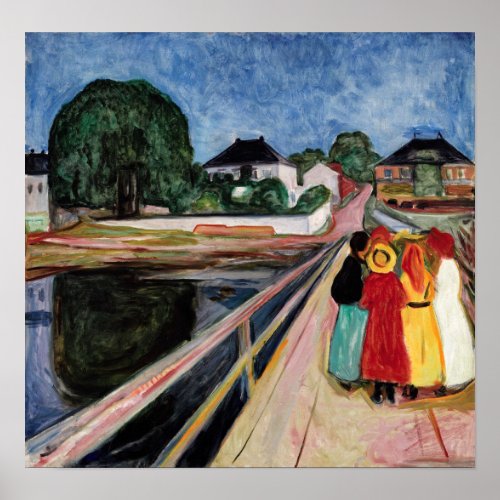 Edvard Munch _ The Girls on the Bridge 1902 Poster