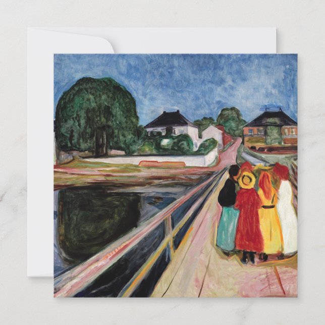 Edvard Munch - The Girls on the Bridge 1902 Thank You Card (Front)