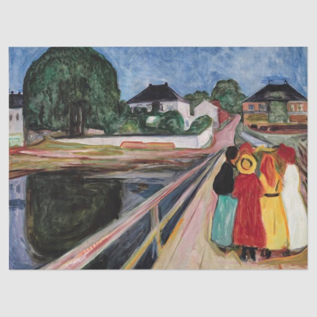 Edvard Munch - The Girls on the Bridge 1902 Tissue Paper (Front)