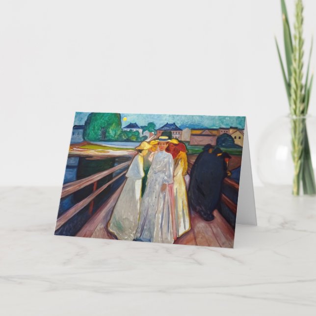 Edvard Munch - The Girls on the Bridge 1903 Card (Front)