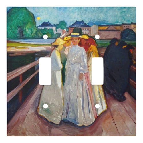 Edvard Munch _ The Girls on the Bridge 1903 Light Switch Cover