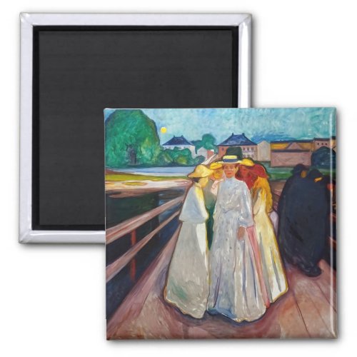 Edvard Munch _ The Girls on the Bridge 1903 Magnet
