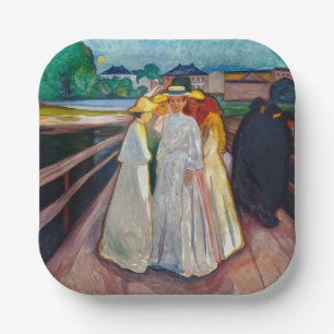 Edvard Munch - The Girls on the Bridge 1903 Paper Plates