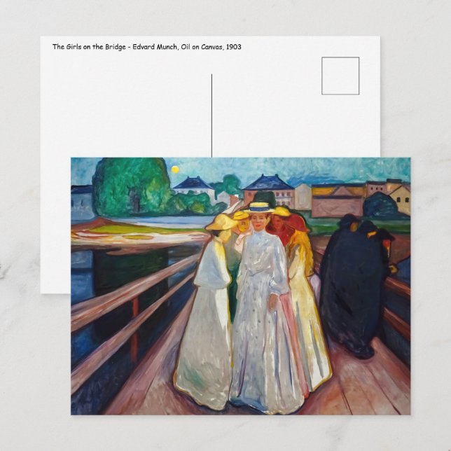 Edvard Munch - The Girls on the Bridge 1903 Postcard (Front/Back)