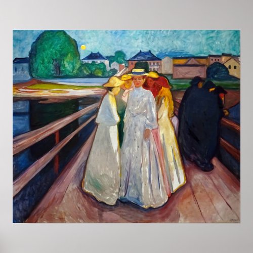Edvard Munch _ The Girls on the Bridge 1903 Poster