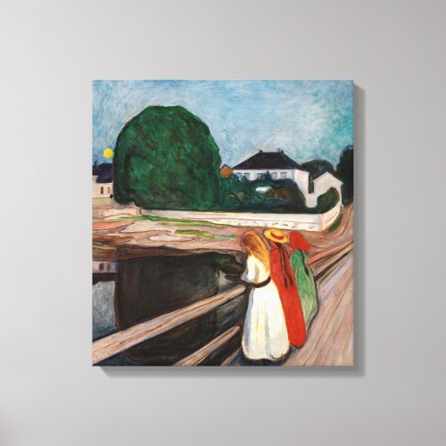 Edvard Munch _ The Girls on the Bridge Canvas Print