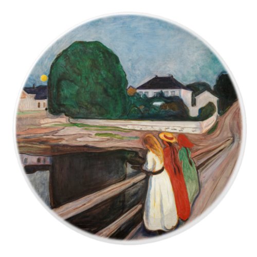 Edvard Munch _ The Girls on the Bridge Ceramic Knob