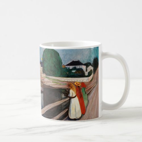 Edvard Munch _ The Girls on the Bridge Coffee Mug