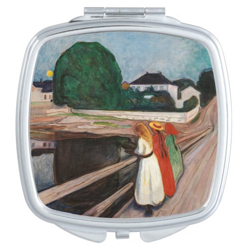 Edvard Munch _ The Girls on the Bridge Compact Mirror