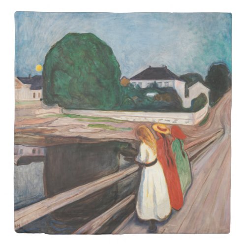 Edvard Munch _ The Girls on the Bridge Duvet Cover