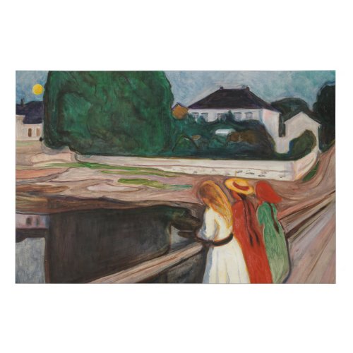 Edvard Munch _ The Girls on the Bridge Faux Canvas Print