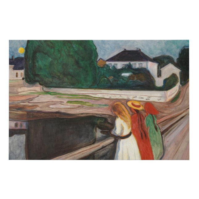 Edvard Munch - The Girls on the Bridge Faux Canvas Print (Front)