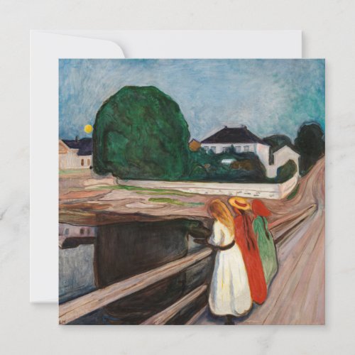 Edvard Munch _ The Girls on the Bridge Invitation