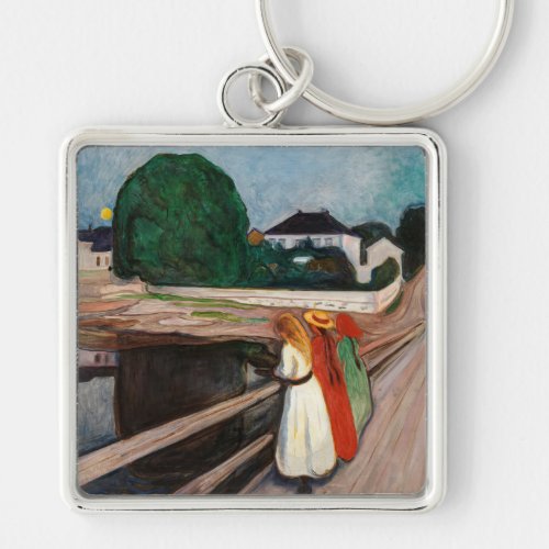 Edvard Munch _ The Girls on the Bridge Keychain