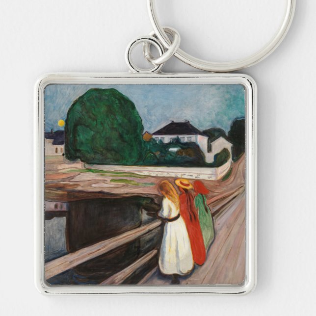 Edvard Munch - The Girls on the Bridge Keychain (Front)