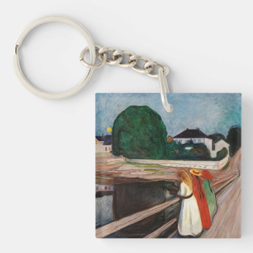 Edvard Munch _ The Girls on the Bridge Keychain