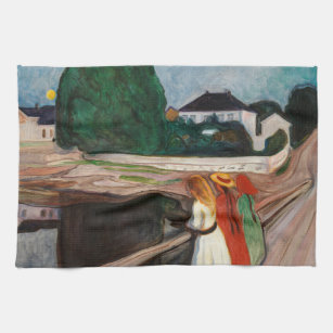Edvard Munch - The Girls on the Bridge Kitchen Towel