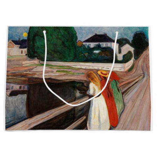 Edvard Munch _ The Girls on the Bridge Large Gift Bag