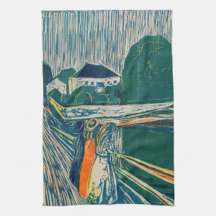 Edvard Munch - The Girls on the Bridge, Lithograph Kitchen Towel