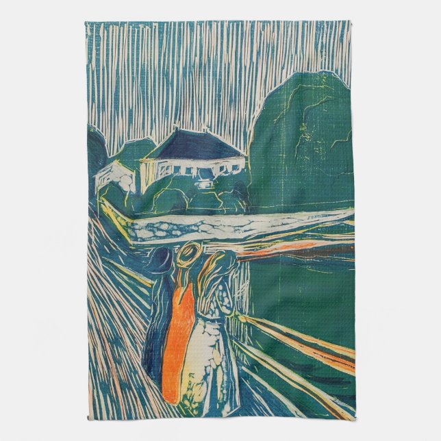 Edvard Munch - The Girls on the Bridge, Lithograph Kitchen Towel (Vertical)