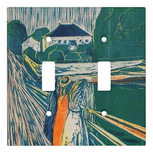 Edvard Munch _ The Girls on the Bridge Lithograph Light Switch Cover