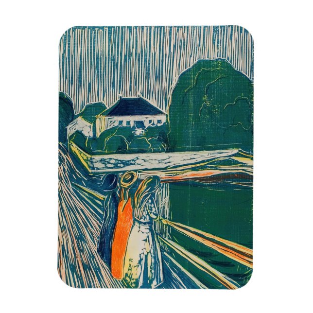 Edvard Munch - The Girls on the Bridge, Lithograph Magnet (Vertical)