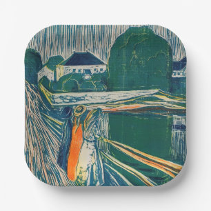Edvard Munch - The Girls on the Bridge, Lithograph Paper Plates