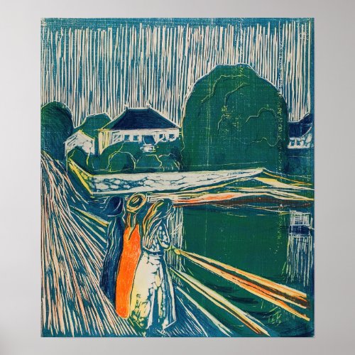 Edvard Munch _ The Girls on the Bridge Lithograph Poster
