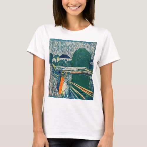 Edvard Munch _ The Girls on the Bridge Lithograph T_Shirt