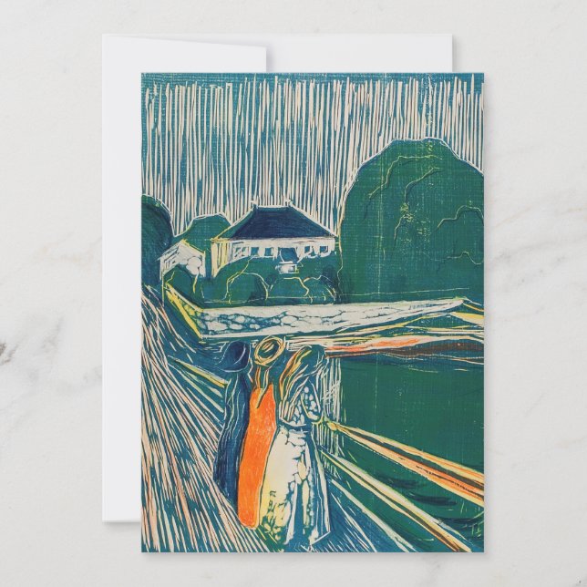 Edvard Munch - The Girls on the Bridge, Lithograph Thank You Card (Front)