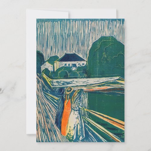 Edvard Munch _ The Girls on the Bridge Lithograph Thank You Card