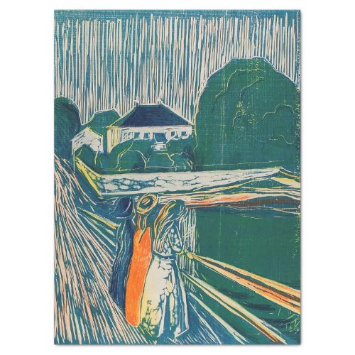 Edvard Munch _ The Girls on the Bridge Lithograph Tissue Paper