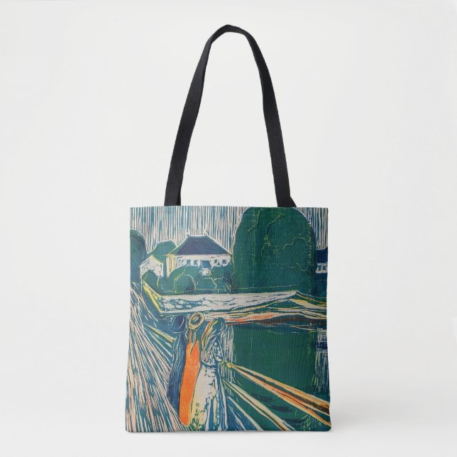 Edvard Munch - The Girls on the Bridge, Lithograph Tote Bag (Front)