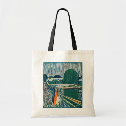 Edvard Munch _ The Girls on the Bridge Lithograph Tote Bag