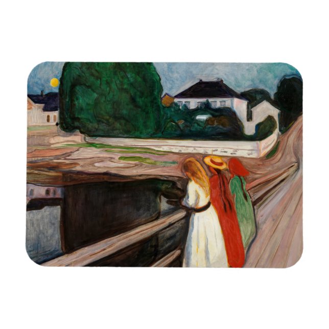 Edvard Munch - The Girls on the Bridge Magnet (Horizontal)