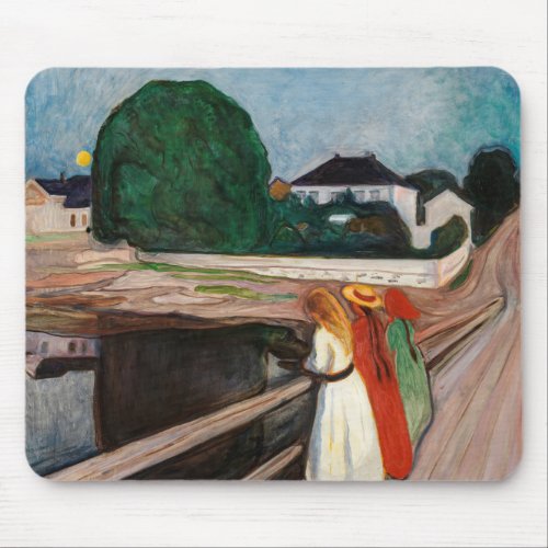 Edvard Munch _ The Girls on the Bridge Mouse Pad