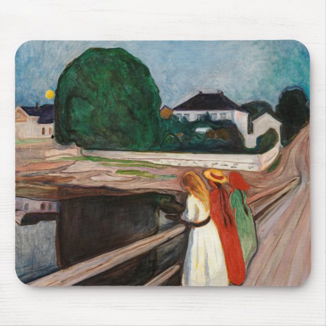 Edvard Munch - The Girls on the Bridge Mouse Pad (Front)