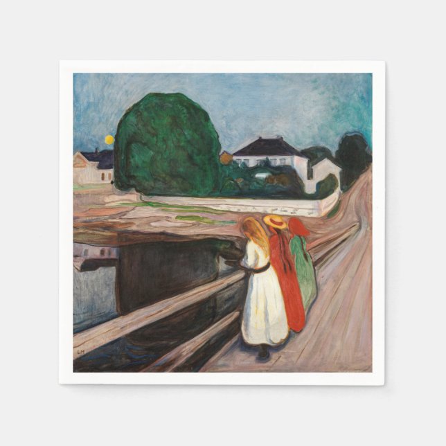 Edvard Munch - The Girls on the Bridge Napkins (Front)