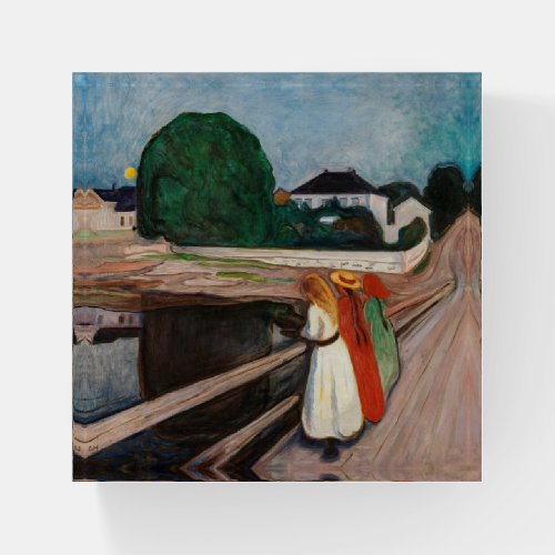 Edvard Munch _ The Girls on the Bridge Paperweight