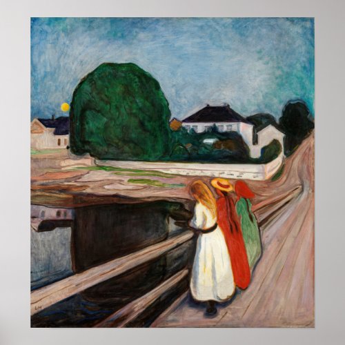 Edvard Munch _ The Girls on the Bridge Poster