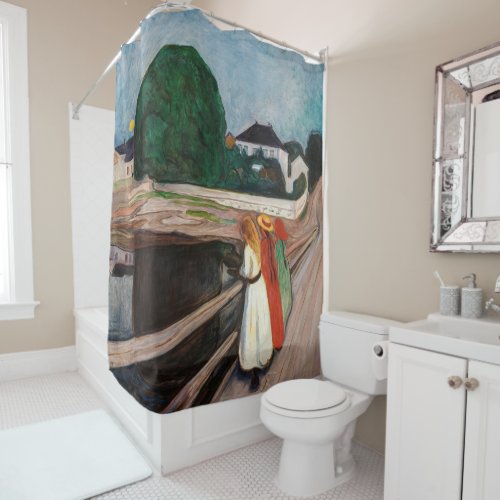 Edvard Munch _ The Girls on the Bridge Shower Curtain