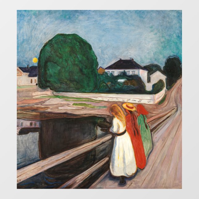Edvard Munch - The Girls on the Bridge Wall Decal (Front)