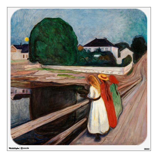 Edvard Munch - The Girls on the Bridge Wall Decal (Front)