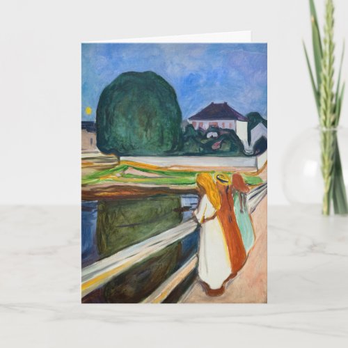 Edvard Munch _ The Girls on the Bridge White Night Card