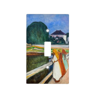 Edvard Munch - The Girls on the Bridge White Night Light Switch Cover