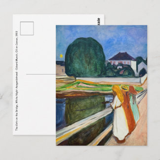 Edvard Munch - The Girls on the Bridge White Night Postcard
