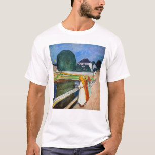 Edvard Munch - The Girls on the Bridge White Night T-Shirt
