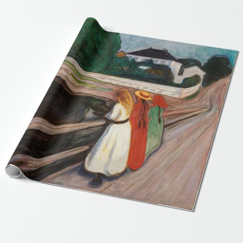 Edvard Munch _ The Girls on the Bridge Wrapping Paper