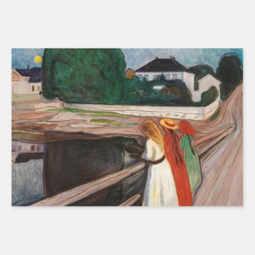 Edvard Munch _ The Girls on the Bridge Wrapping Paper Sheets