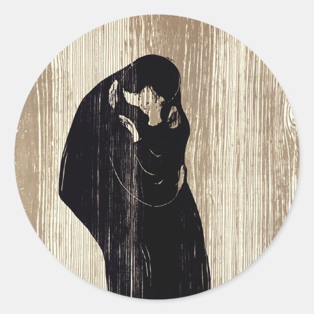 Edvard Munch - The Kiss IV Classic Round Sticker (Front)